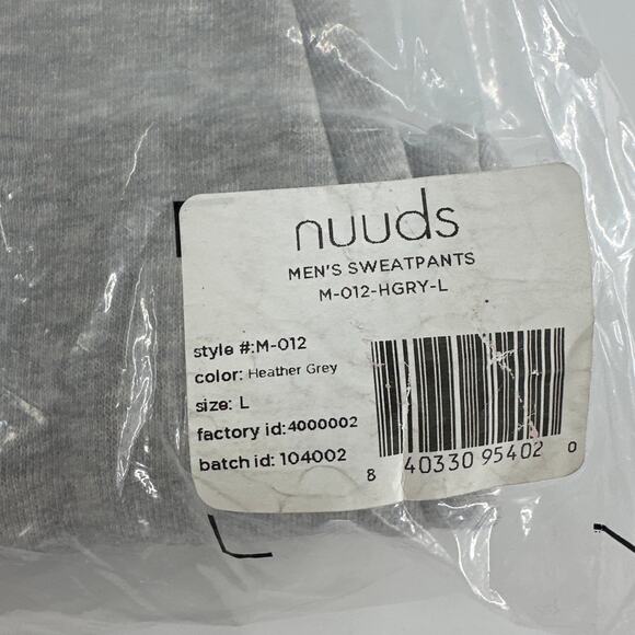 Nuuds Men's Heather Gray Classic Sweatpants Size L - Picture 8 of 10